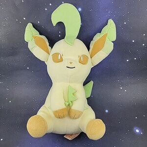 Pokemon I Love Eevee Leafeon Plush Large Mascot 10" Bandai Spirits Banpresto